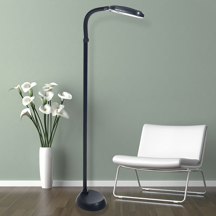 Lavish Home Sunlight Floor Lamp 6ft Adjustable Neck Black Natural Light 27W Image 1