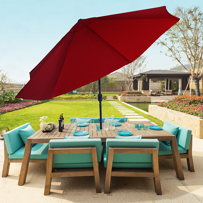 Pure Garden 10 Foot Aluminum Patio Umbrella with Auto Tilt - Red Image 1