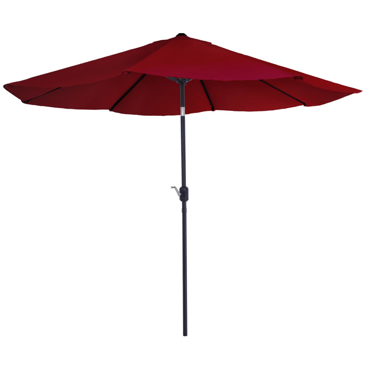 Pure Garden 10 Foot Aluminum Patio Umbrella with Auto Tilt - Red Image 3