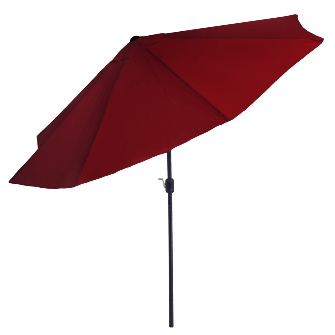 Pure Garden 10 Foot Aluminum Patio Umbrella with Auto Tilt - Red Image 4