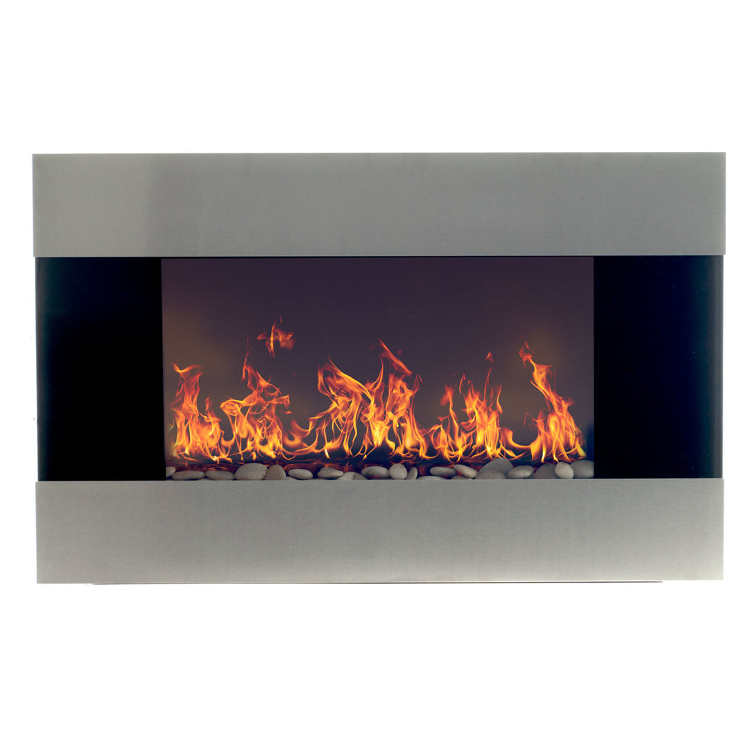 Northwest Stainless Steel Electric Fireplace with Wall Mount and Remote Image 3