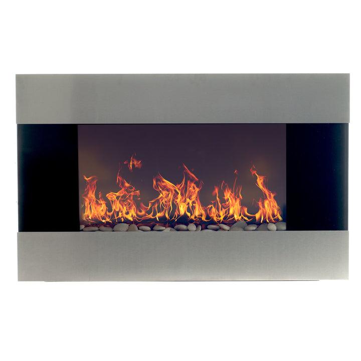 Northwest Stainless Steel Electric Fireplace with Wall Mount and Remote Image 3