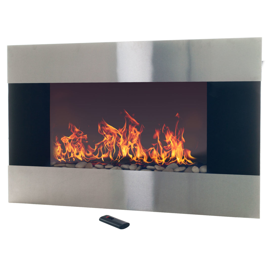 Northwest Stainless Steel Electric Fireplace with Wall Mount and Remote Image 4