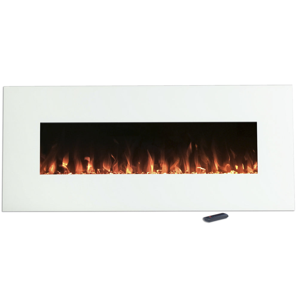 Northwest 50" White Electric Fireplace Color Changing Wall Mounted Remote Included Image 2