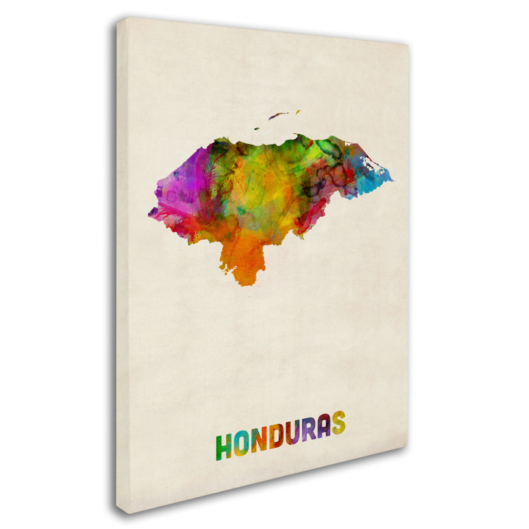 Michael Tompsett Honduras Watercolor Map 14 x 19 Canvas Art Image 3