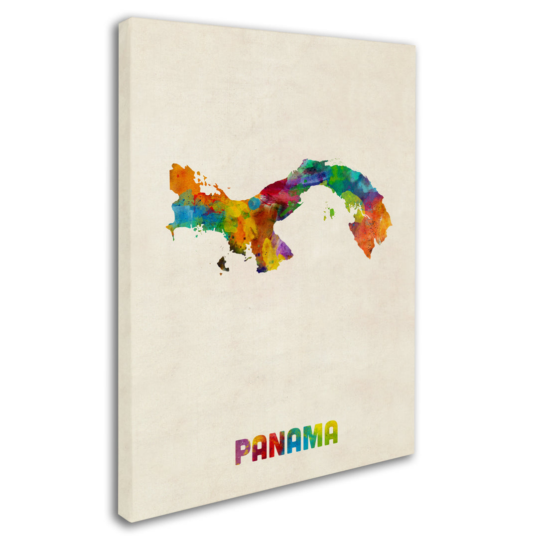 Michael Tompsett Panama Watercolor Map 14 x 19 Canvas Art Image 3