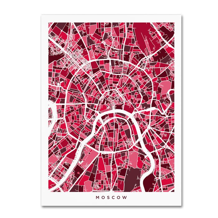 Michael Tompsett Moscow City Street Map IV 14 x 19 Canvas Art Image 1