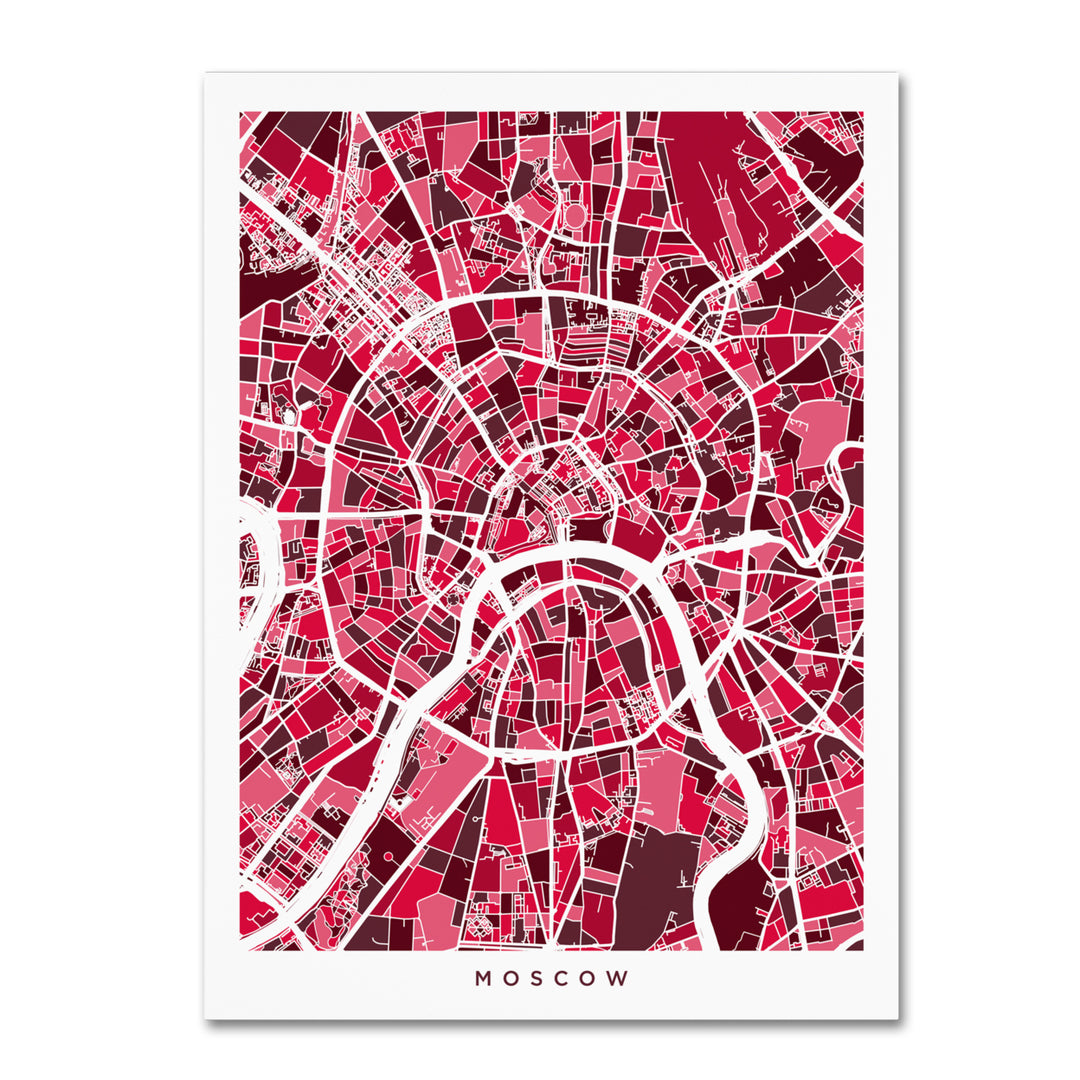 Michael Tompsett Moscow City Street Map IV 14 x 19 Canvas Art Image 2