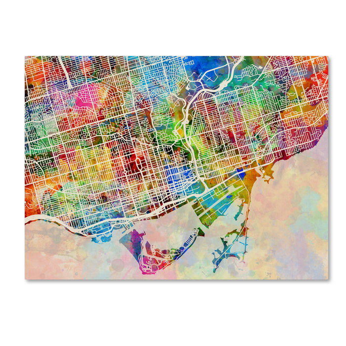 Michael Tompsett Toronto Street Map 14 x 19 Canvas Art Image 1