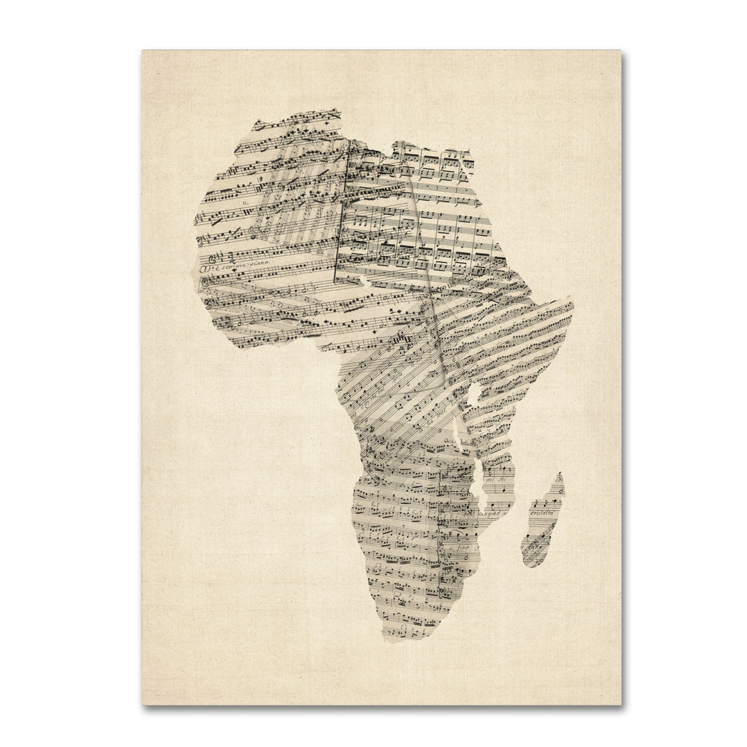 Michael Tompsett Old Sheet Music Map of Africa 14 x 19 Canvas Art Image 2