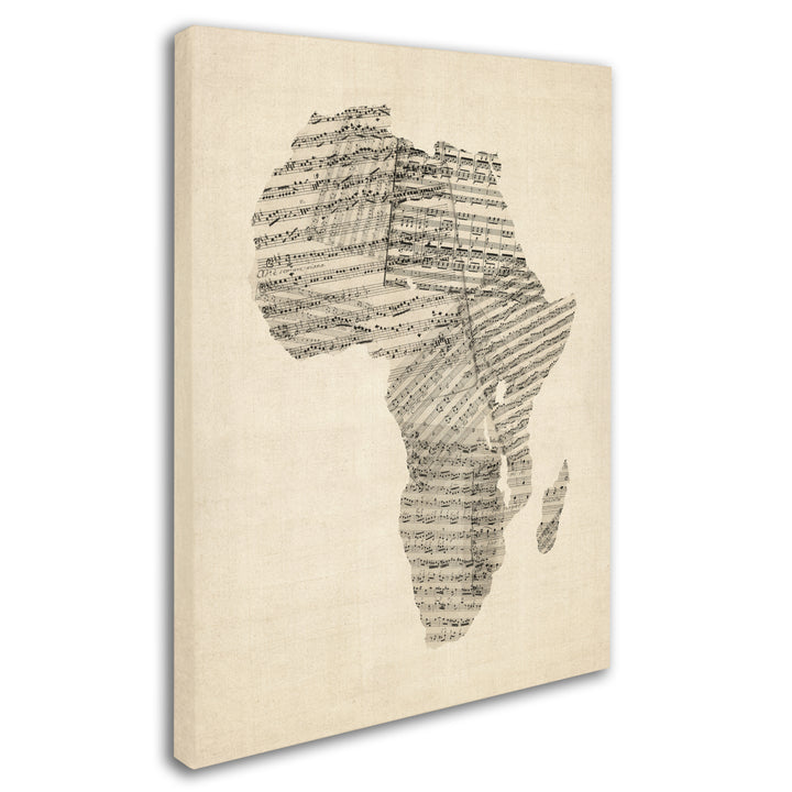 Michael Tompsett Old Sheet Music Map of Africa 14 x 19 Canvas Art Image 3