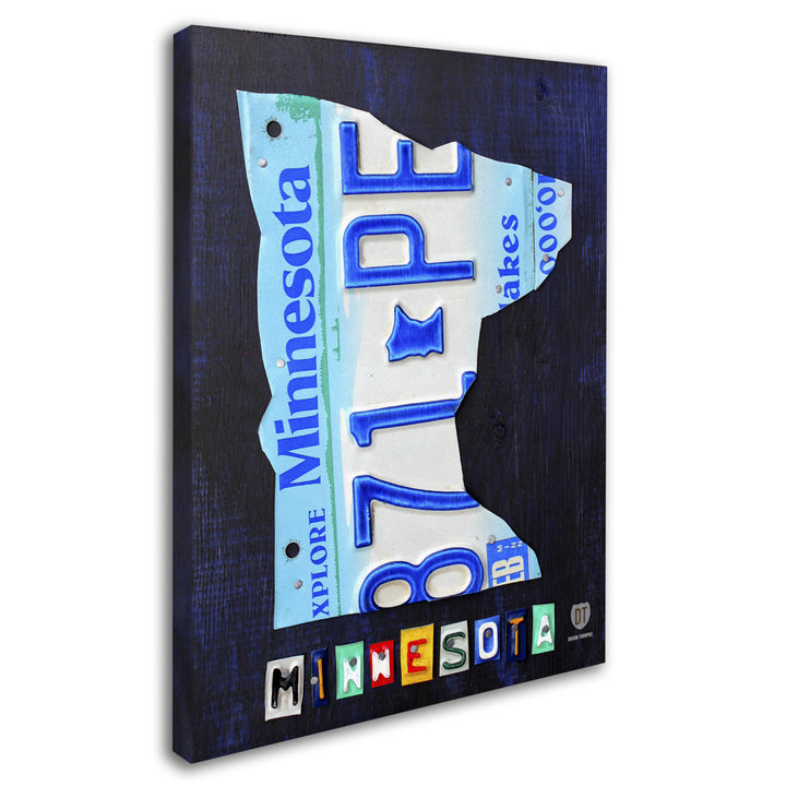 Design Turnpike Minnesota License Plate Map 14 x 19 Canvas Art Image 3