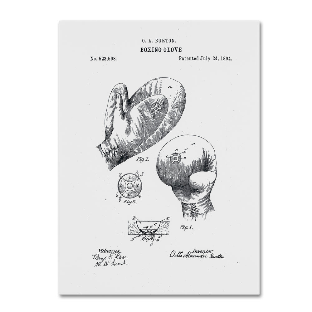 Claire Doherty Boxing Gloves Patent 1894 White 14 x 19 Canvas Art Image 2