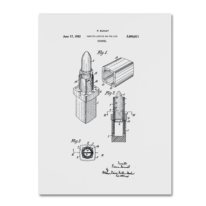Claire Doherty Chanel Lipstick Case Patent White 14 x 19 Canvas Art Image 1
