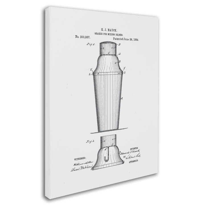 Claire Doherty Cocktail Shaker Patent 1884 White 14 x 19 Canvas Art Image 3