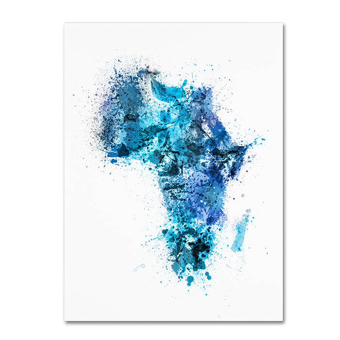 Michael Tompsett Paint Splashes Map of Africa 14 x 19 Canvas Art Image 1