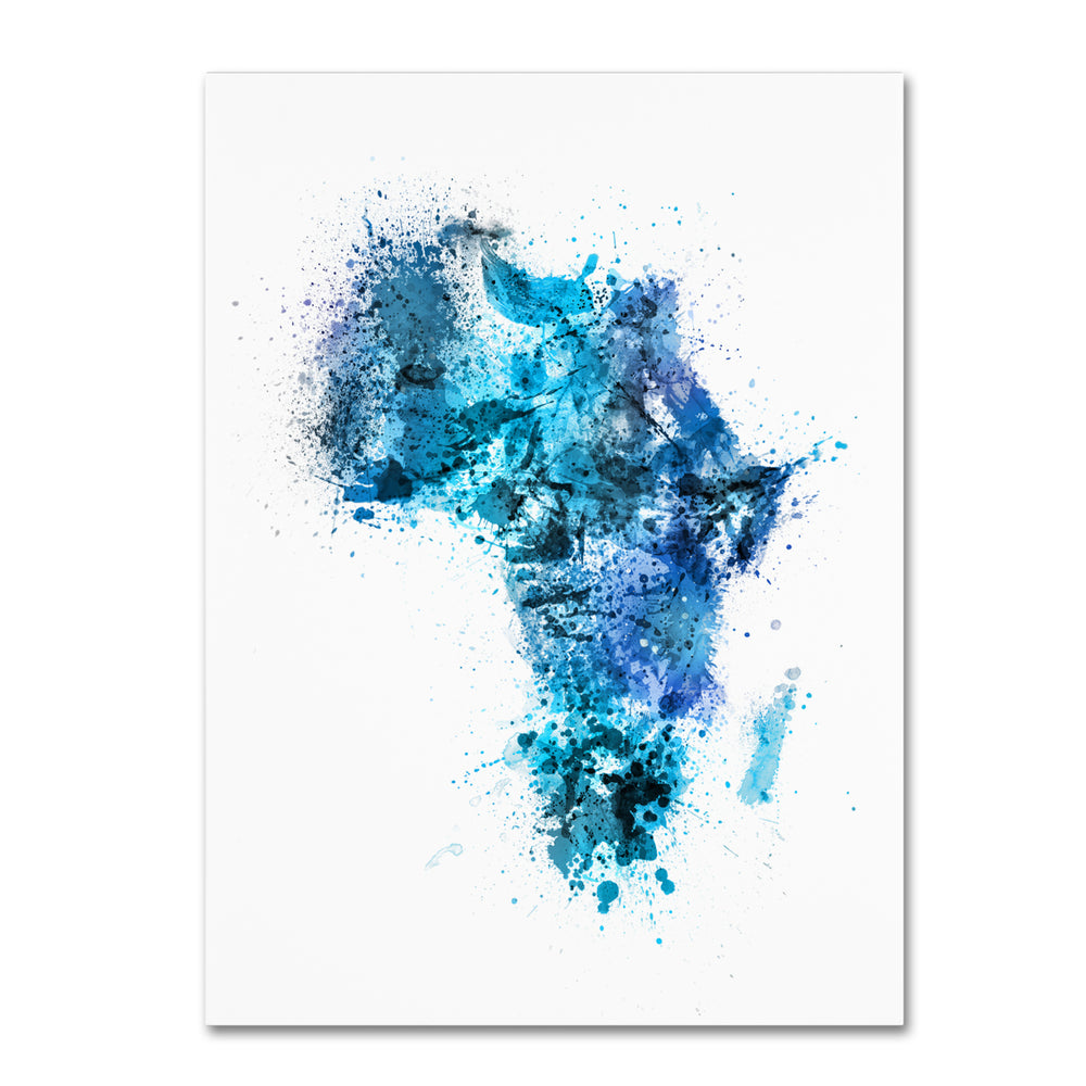 Michael Tompsett Paint Splashes Map of Africa 14 x 19 Canvas Art Image 2