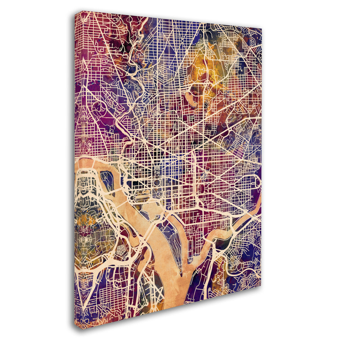 Michael Tompsett Washington DC Street Map 2 14 x 19 Canvas Art Image 3