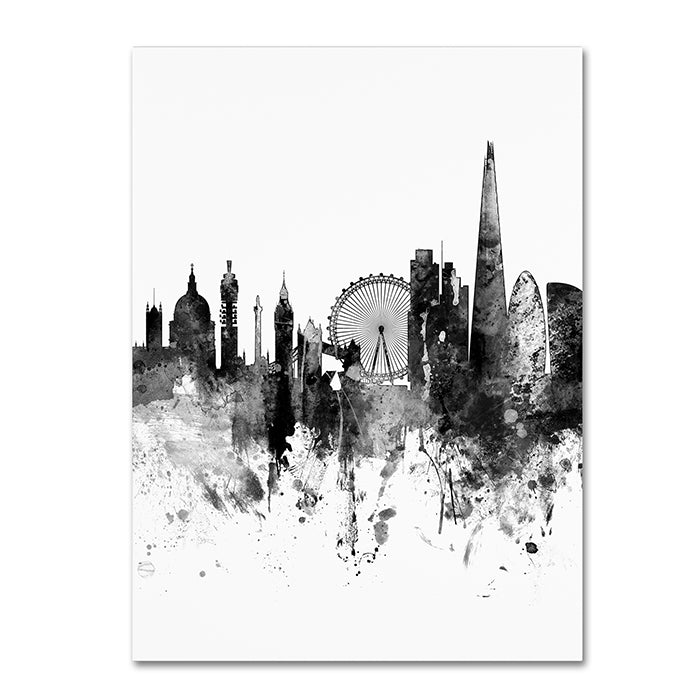 Michael Tompsett London Skyline Tall BandW 14 x 19 Canvas Art Image 1
