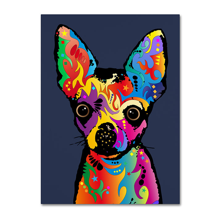 Michael Tompsett Chihuahua Dog Blue 14 x 19 Canvas Art Image 1