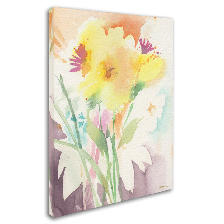 Sheila Golden Yellow Flower Blossoming 14 x 19 Canvas Art Image 3