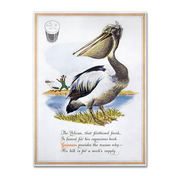 Guinness Brewery Guinness Pelican 14 x 19 Canvas Art Image 1