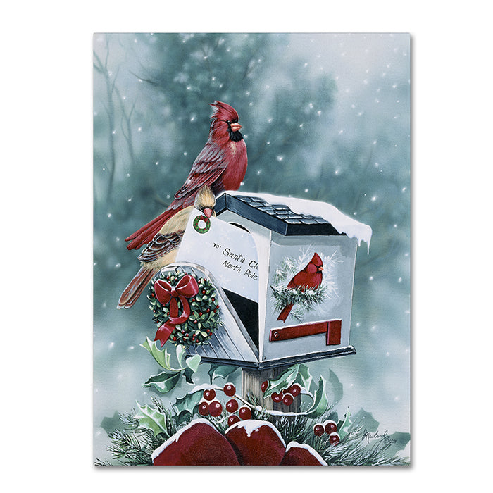 Jenny Newland Christmas Cardinals 14 x 19 Canvas Art Image 1