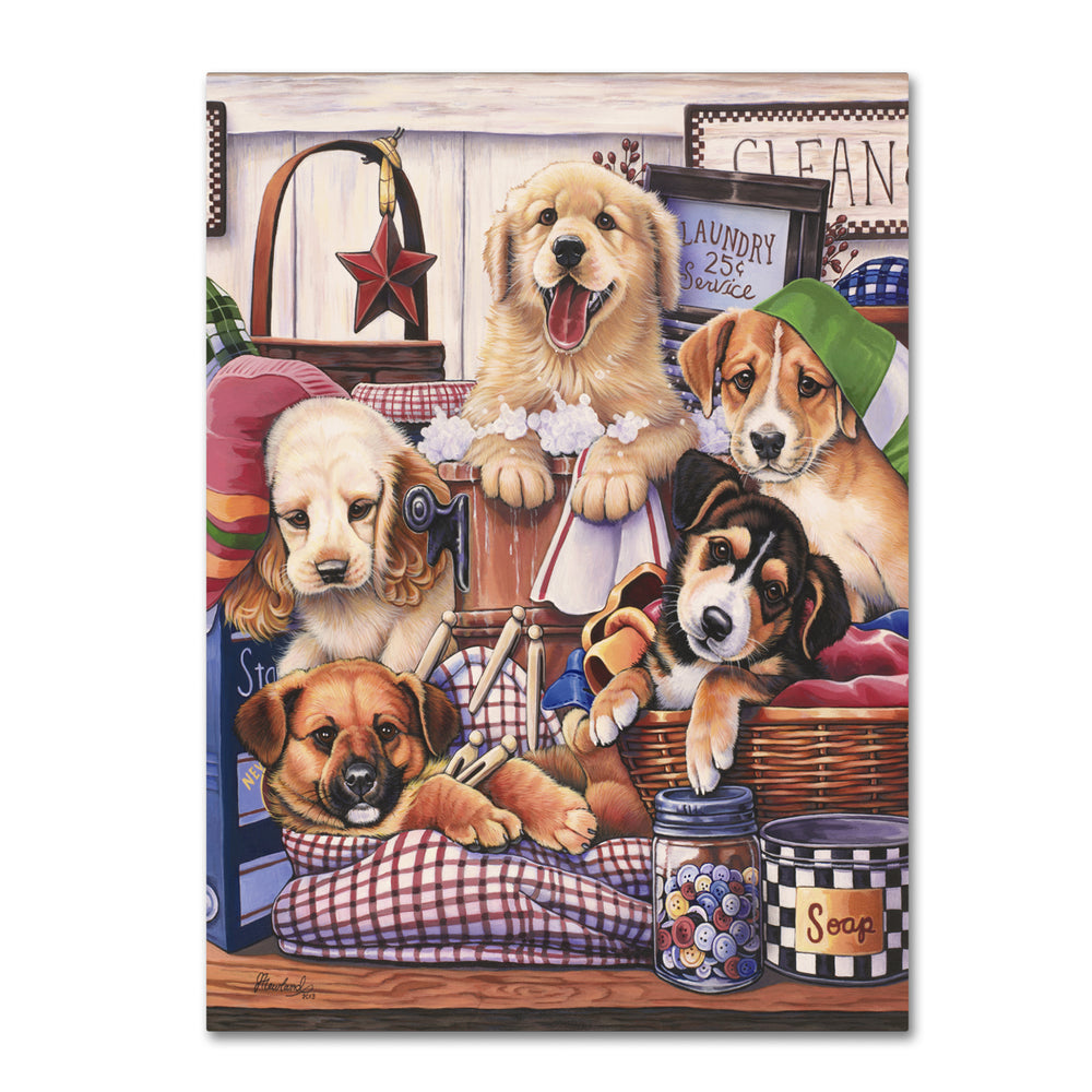 Jenny Newland Suds and Pups 14 x 19 Canvas Art Image 2