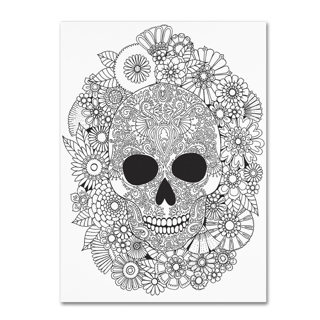 Hello Angel Sugar Skull Wreath 14 x 19 Canvas Art Image 2