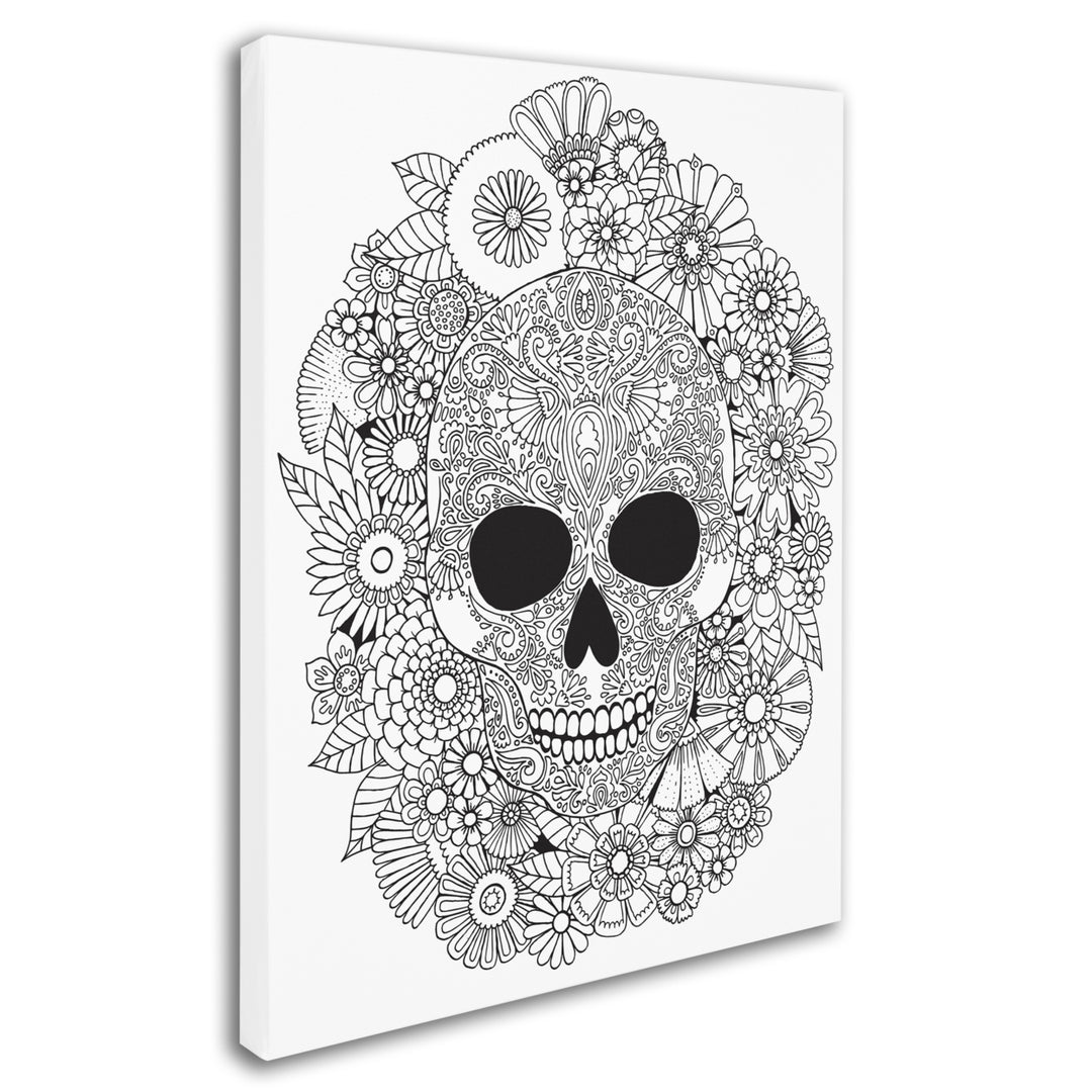 Hello Angel Sugar Skull Wreath 14 x 19 Canvas Art Image 3