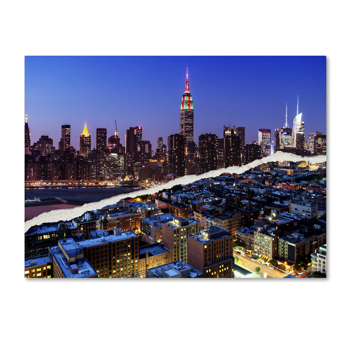 Philippe Hugonnard Downtown City at Night 14 x 19 Canvas Art Image 1