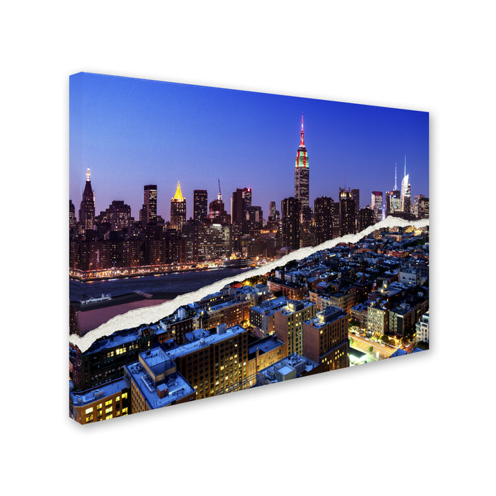 Philippe Hugonnard Downtown City at Night 14 x 19 Canvas Art Image 3