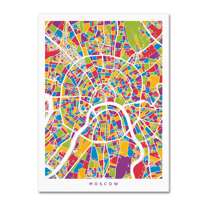 Michael Tompsett Moscow City Street Map II 14 x 19 Canvas Art Image 1