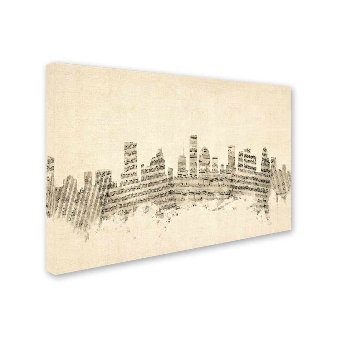 Michael Tompsett Houston Texas Skyline Sheet Music 14 x 19 Canvas Art Image 3