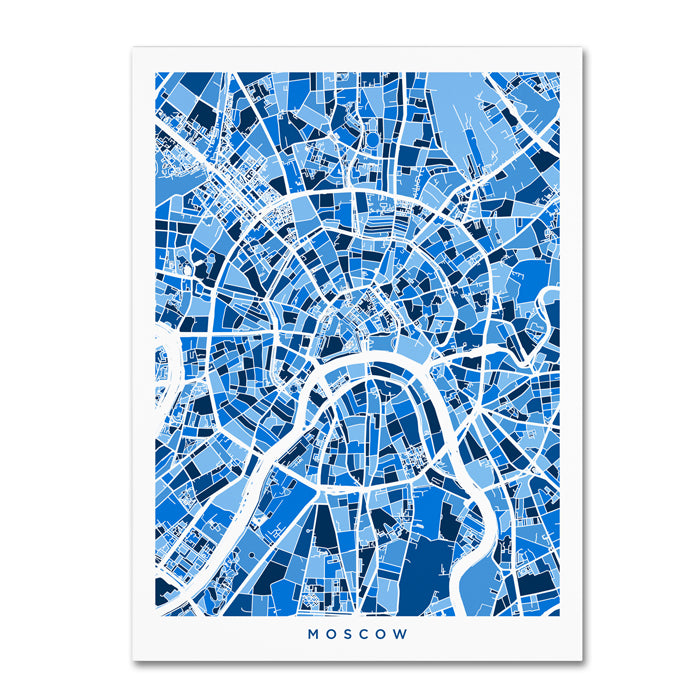 Michael Tompsett Moscow City Street Map III 14 x 19 Canvas Art Image 1