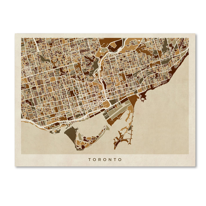 Michael Tompsett Toronto Street Map II 14 x 19 Canvas Art Image 1