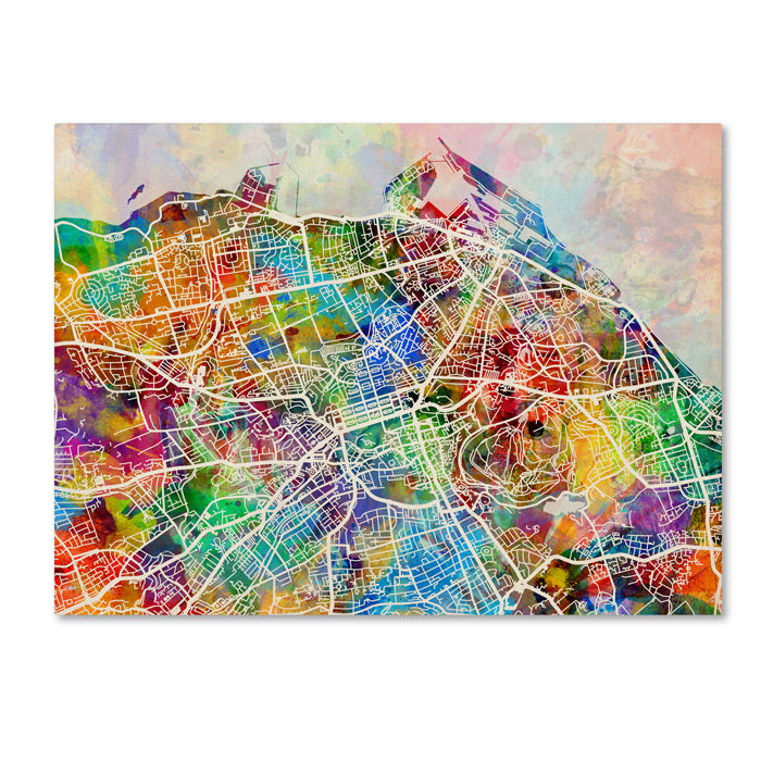 Michael Tompsett Edinburgh Street Map 14 x 19 Canvas Art Image 1