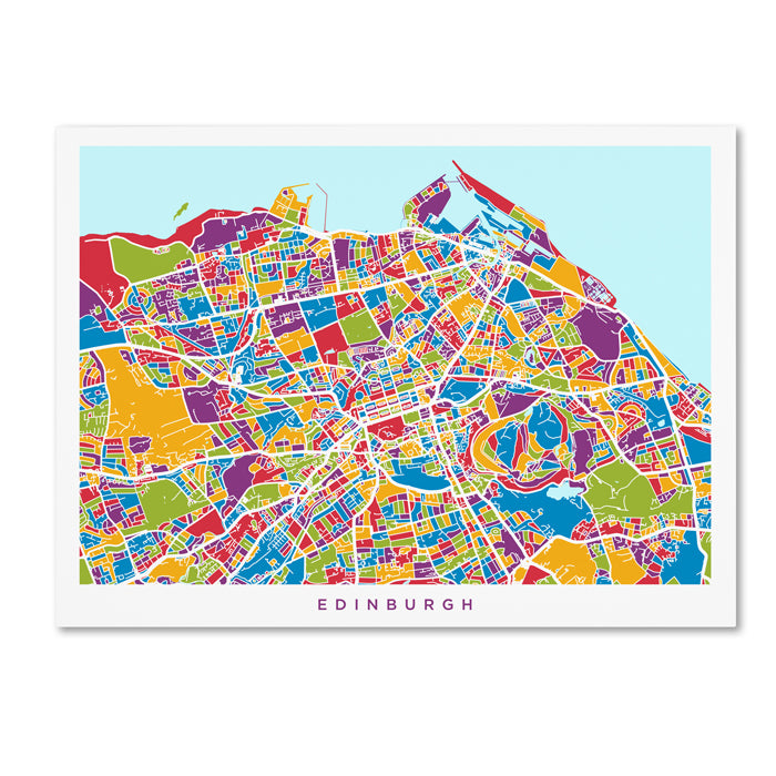 Michael Tompsett Edinburgh Street Map III 14 x 19 Canvas Art Image 1