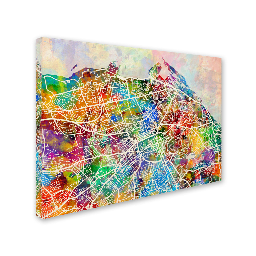 Michael Tompsett Edinburgh Street Map 14 x 19 Canvas Art Image 3