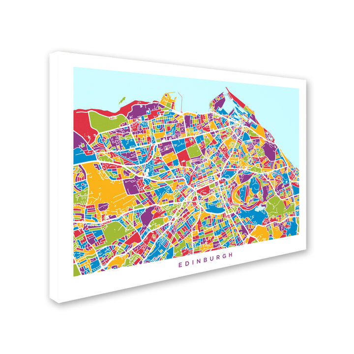 Michael Tompsett Edinburgh Street Map III 14 x 19 Canvas Art Image 3