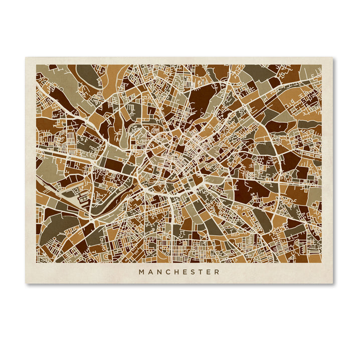 Michael Tompsett Manchester England Street Map II 14 x 19 Canvas Art Image 1