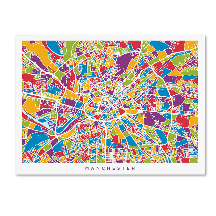 Michael Tompsett Manchester England Street Map III 14 x 19 Canvas Art Image 1