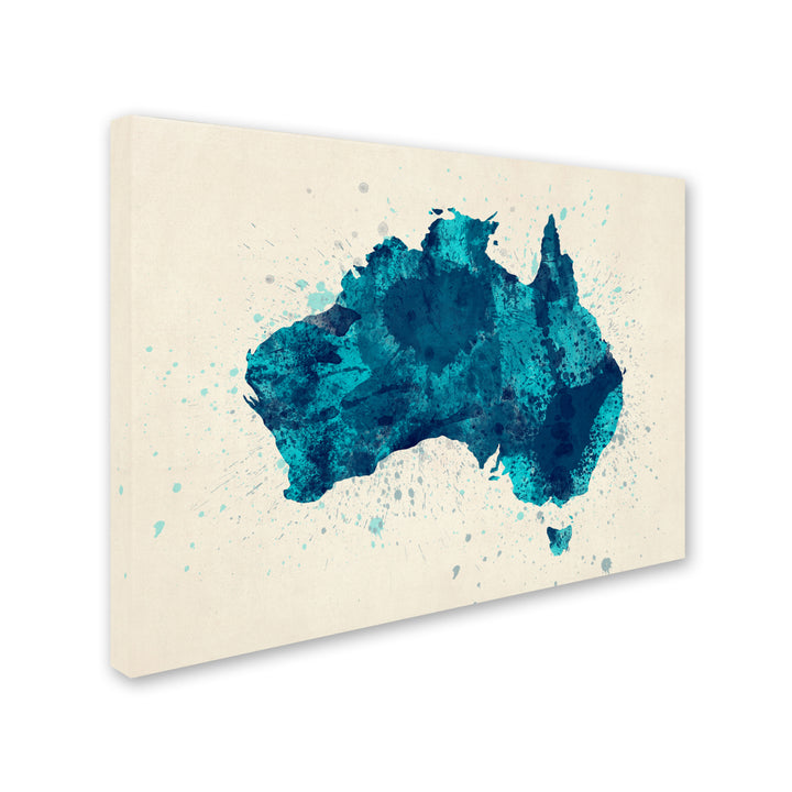 Michael Tompsett Australia Paint Splashes Map 2 14 x 19 Canvas Art Image 3