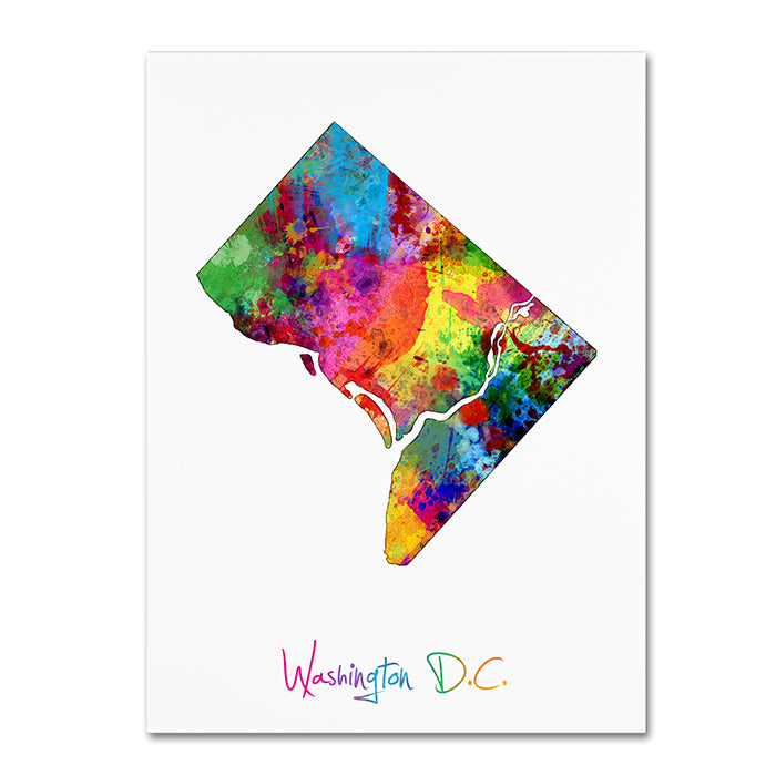 Michael Tompsett Washington DC District of Columbia Map 14 x 19 Canvas Art Image 1