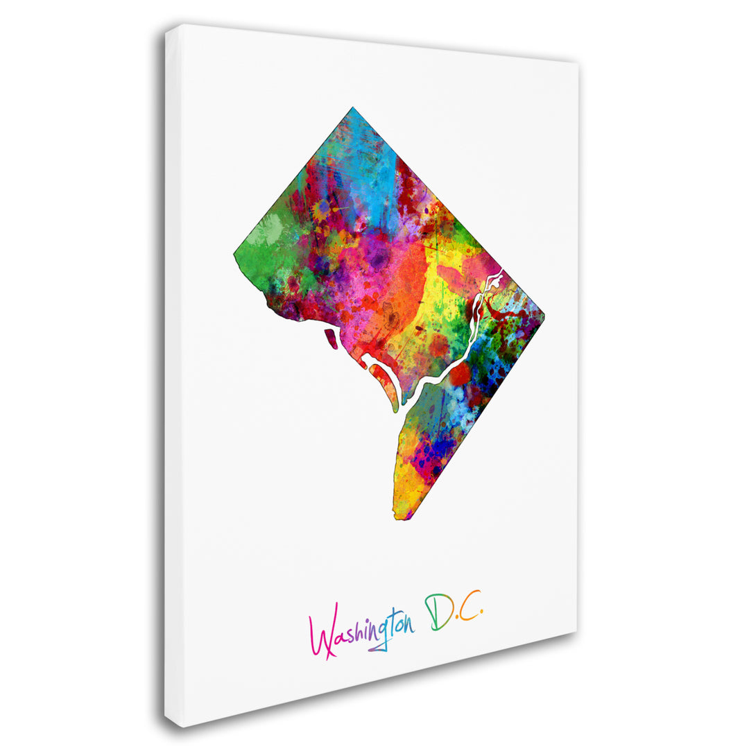 Michael Tompsett Washington DC District of Columbia Map 14 x 19 Canvas Art Image 3