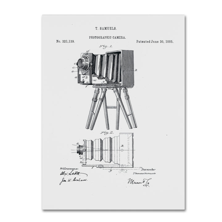 Claire Doherty Photographic Camera Patent 1885 White 14 x 19 Canvas Art Image 2