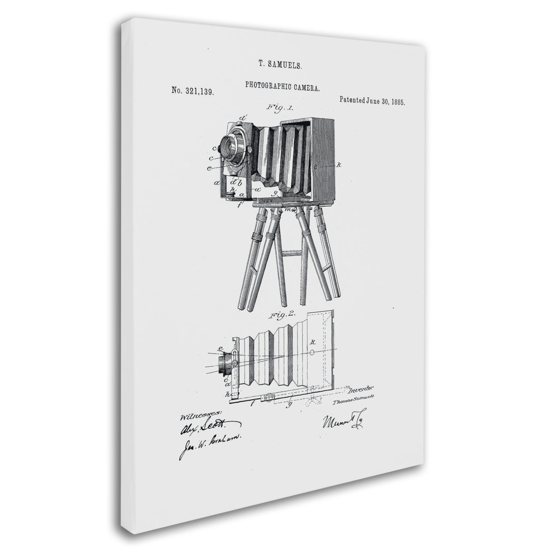 Claire Doherty Photographic Camera Patent 1885 White 14 x 19 Canvas Art Image 3