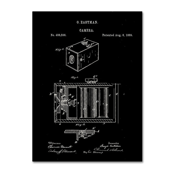 Claire Doherty George Eastman Camera Patent Black 14 x 19 Canvas Art Image 1