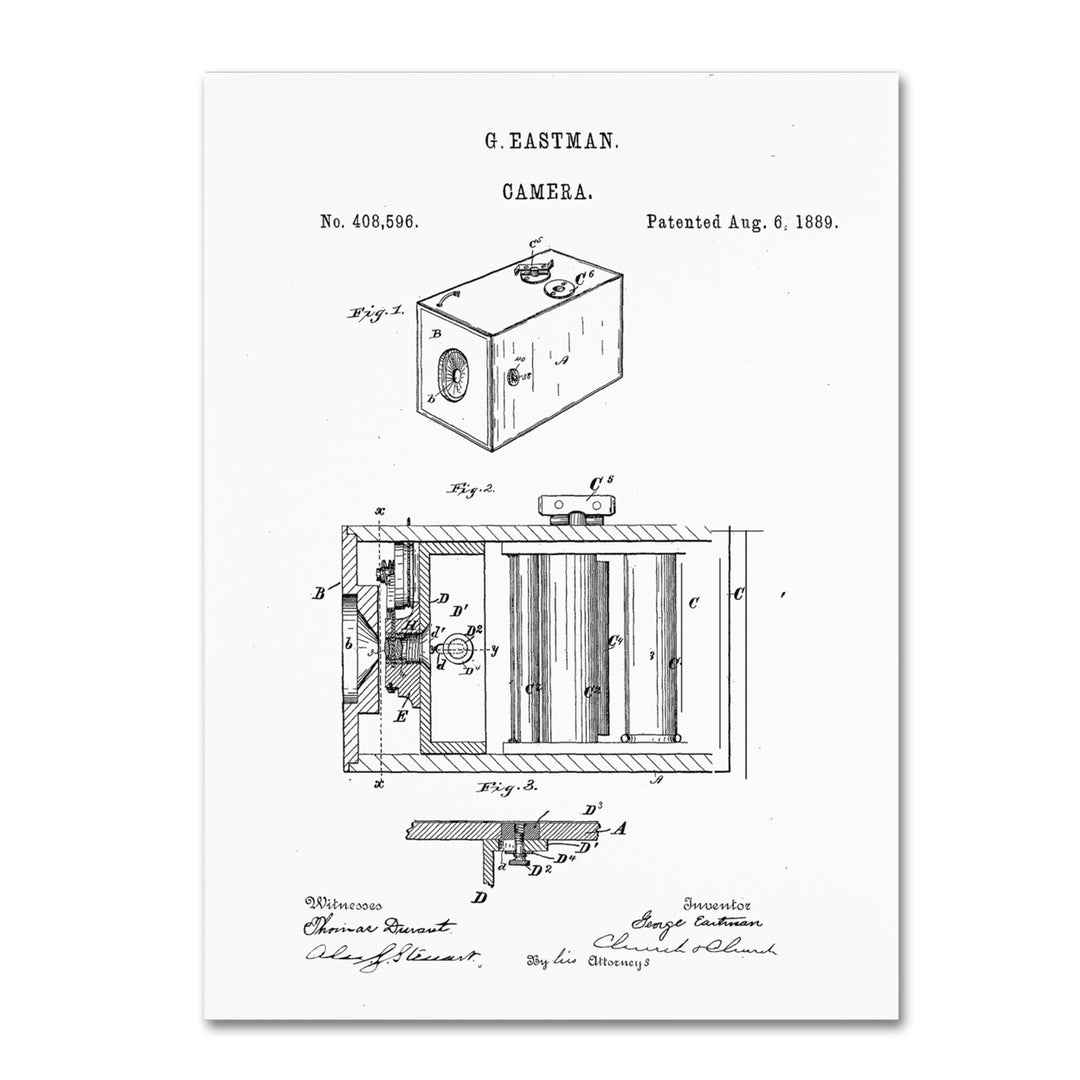 Claire Doherty George Eastman Camera Patent White 14 x 19 Canvas Art Image 2