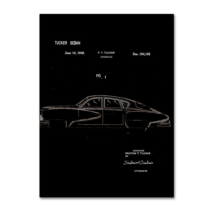 Claire Doherty Tucker Sedan Patent 1949 Black 14 x 19 Canvas Art Image 2